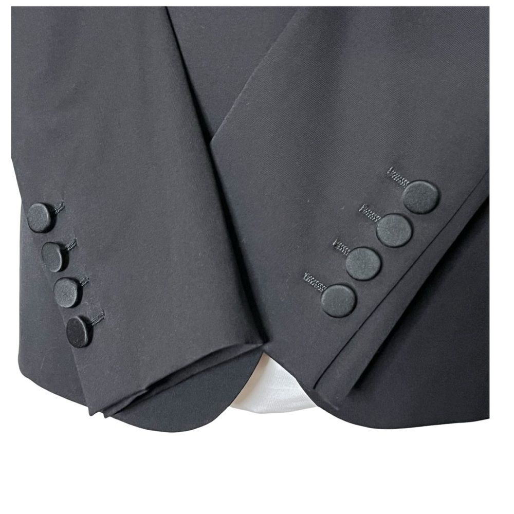 Gucci Tailored Blazer Womens 10 Black Shawl Collar Workwear Designer Classic Fit - Picture 8 of 13
